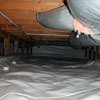 A sealed crawl space with an insulated hot air duct in Victoria.