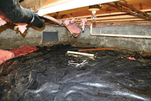 Crawl Space Repair Before in Saanich