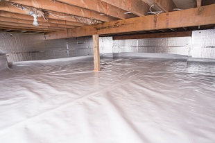 crawl space vapor barrier in Courtenay installed by our contractors