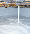 A sealed crawl space in Courtenay with a vapor barrier