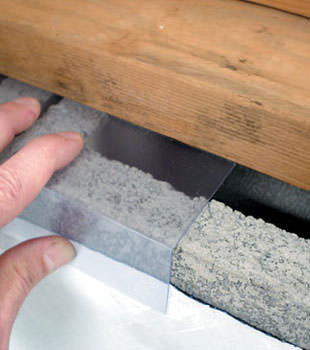 Block wall clear covering for wet crawl spaces in Central Saanich