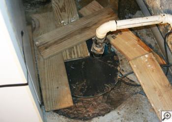 An ugly, clogged sump pump system in Courtenay, British Columbia