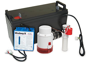 a battery backup sump pump system in Comox