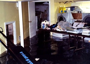 A laundry room flood in Parksville, with several feet of water flooded in.