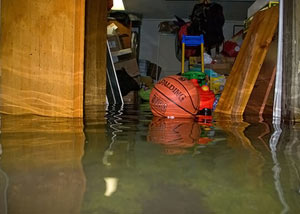 A flooded basement bedroom in Roberts Creek