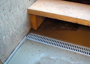a hatchway entrance in Ladysmith that has been protected from flooding by our TrenchDrain basement drainage system.