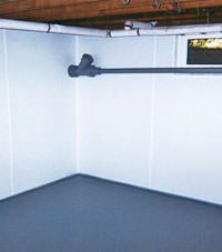 Plastic basement wall panels installed in a Esquimalt, British Columbia home