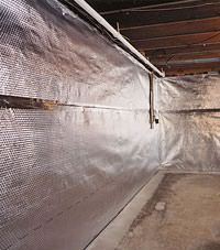 Radiant heat barrier and vapor barrier for finished basement walls in Esquimalt, British Columbia